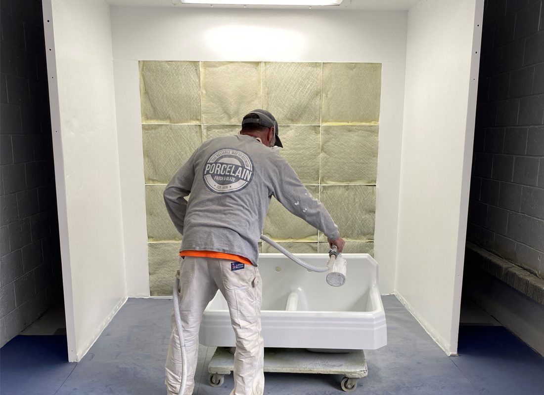 Transformed bathroom showcasing a refinished tub in Revere, MA, by Porcelain Patch & Glaze